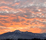 妙高山と夕焼け