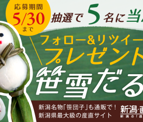 【笹団子(笹雪だるま)プレゼント!】twitterキャンペーンのお知らせ