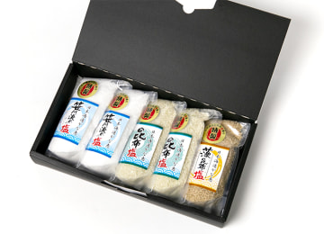 梱包イメージ:Bセット(笹川流れの塩・昆布塩・藻昆布塩)