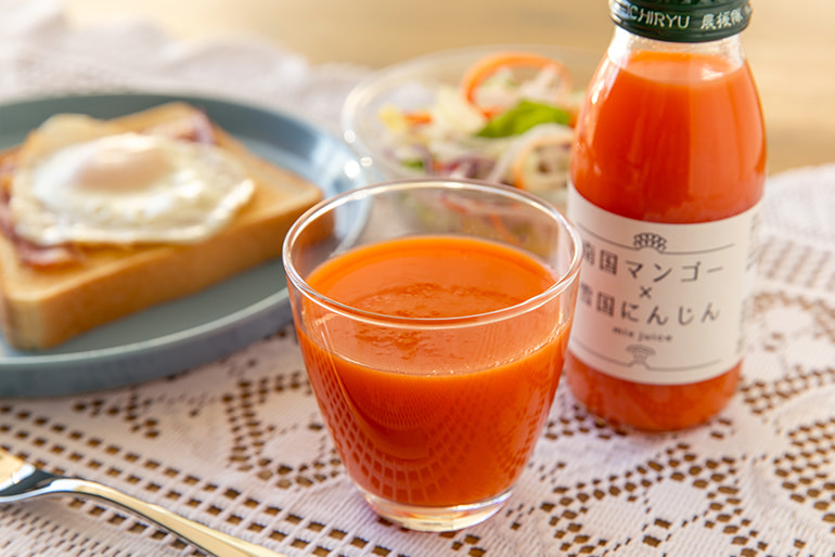 ミックスジュース「南国マンゴー×雪国にんじん」 – いち粒