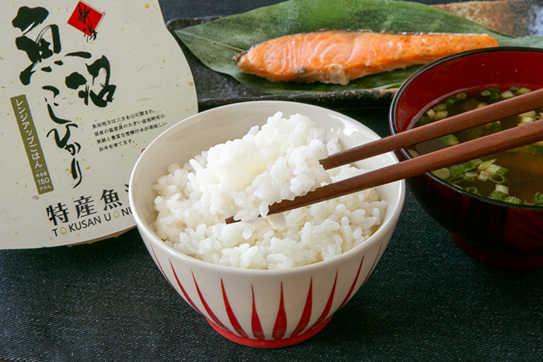 パックごはん – 特産魚沼