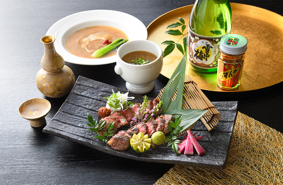 KIWAMI桜(くびき牛漬け&フカヒレ料理セット)
