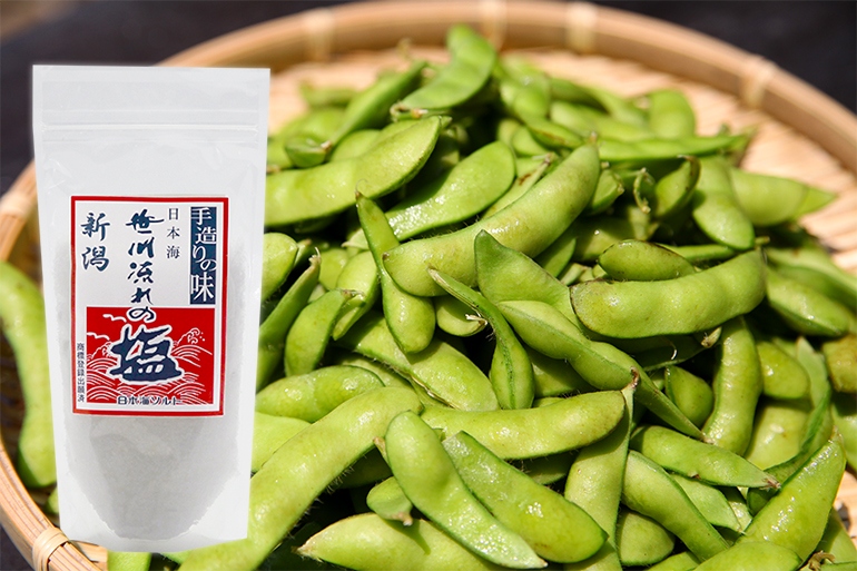 黒埼茶豆と新潟名物笹川流れの塩セット!