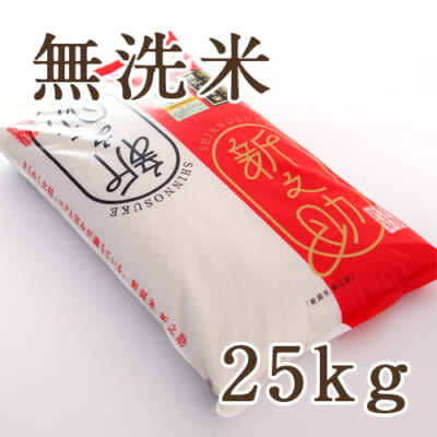【定期購入】新潟産 新之助（特別栽培米）無洗米25kg（5kg×5）