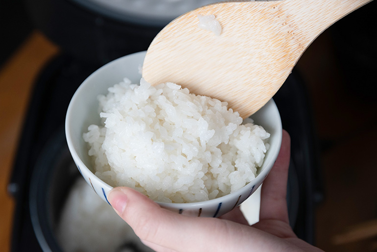 あっさりながらも程よい粘りでいくらでも食べられるお米です