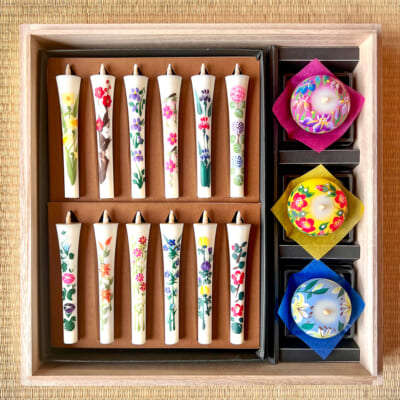 花ろうそく・花丸ろうそく ギフトセット（桐箱入）