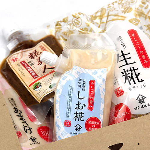 新潟直送計画】こだわり糀セット（生糀・塩糀・甘酒） - 村山健次商店