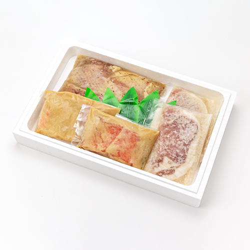 新潟直送計画】サーモン・豚・鶏の漬けセット – 太田鮮魚店