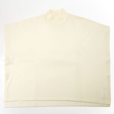 ハイネックウールポンチョ アイボリー