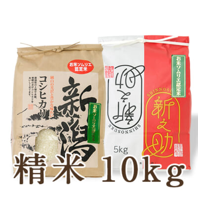 【定期購入】新潟県産コシヒカリ・新之助 精米 各5kg