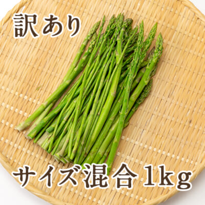 【訳あり】新潟県産 グリーンアスパラガス サイズ混合 1kg