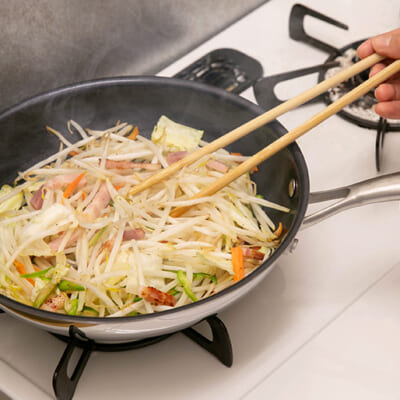 水分が出やすい野菜もサッと炒めることができます