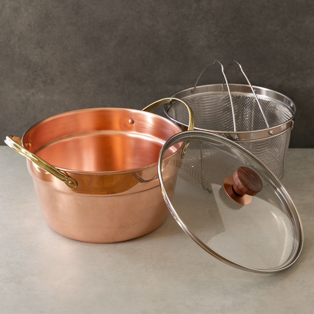新潟直送計画】純銅鍋（蓋・ざる付き） – かざりや