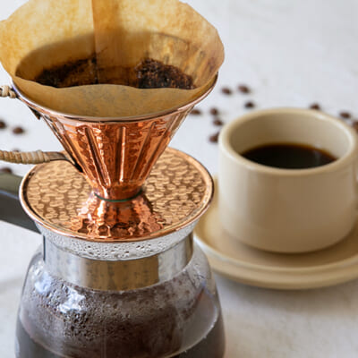 円錐型・1つ穴タイプの純銅珈琲ドリッパー