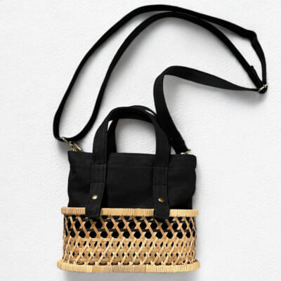 トートバッグ「ふたえ籠」S ブラック