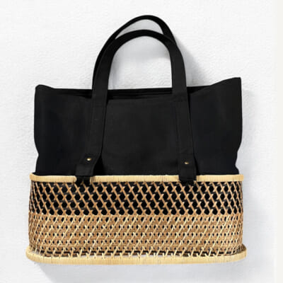 トートバッグ「ふたえ籠」L ブラック