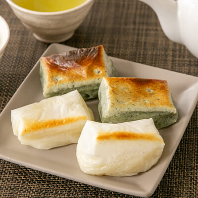 自社栽培のもち米を使用した「杵つき餅」