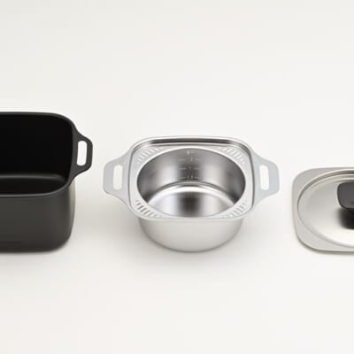 外鍋・内鍋・蓋の3つをセットでお届け