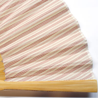 小千谷縮の扇子（縞・赤白）