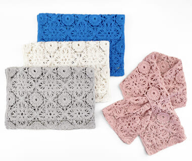 シルクレトロレース柄 ショートストール