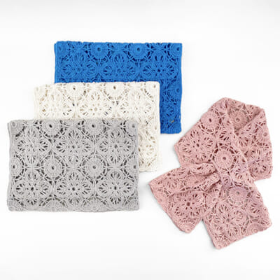 シルクレトロレース柄 ショートストール