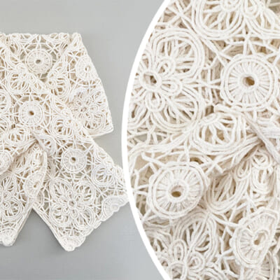 複雑で繊細なコード刺繍は、熟練の職人のなせる業