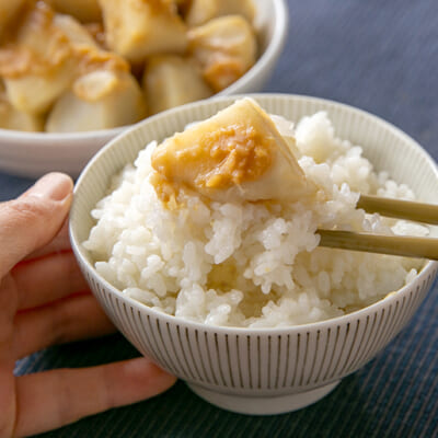 五泉市の郷土料理「いもみそ」は、温かいごはんと相性抜群!